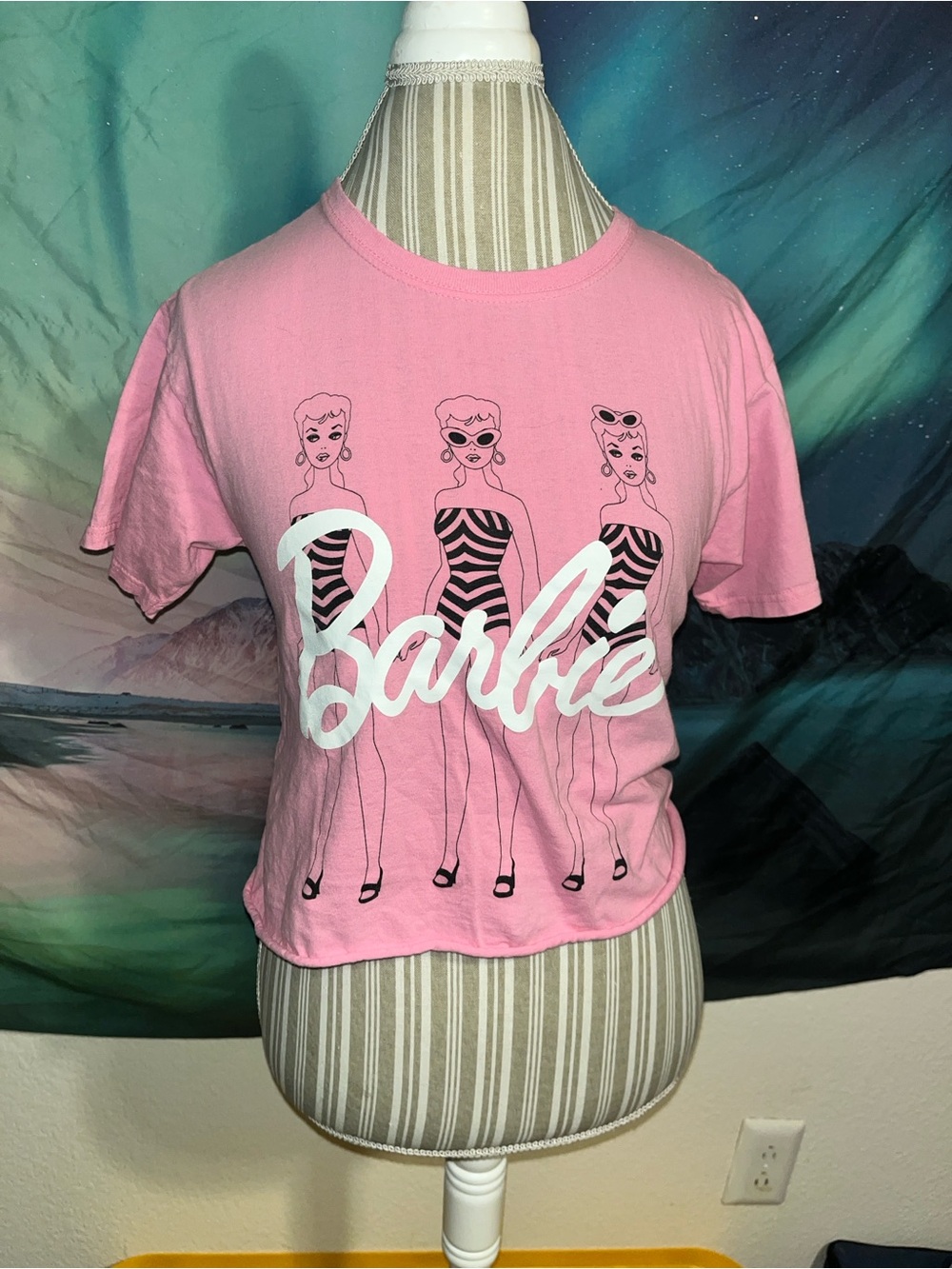 Retro Barbie Pink Logo Tee with Black Print